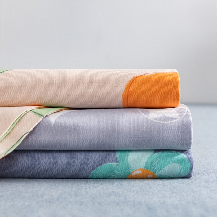 91家纺网 家纺一手货源 找家纺 居美良品 2026新款加厚215克老粗布床单卡通花卉可做凉席二三件套 组合叠拍图仅展示不可下单