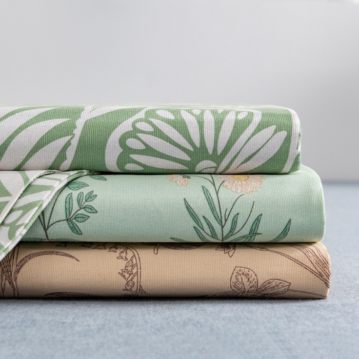 91家纺网 家纺一手货源 找家纺 居美良品 2026新款加厚215克老粗布床单卡通花卉可做凉席二三件套 组合叠拍图仅展示不可下单