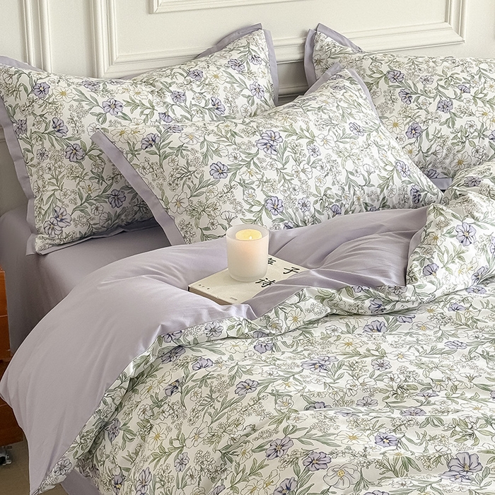 91家纺网 家纺一手货源 找家纺 Mr.pig猪先生水洗棉 2026新款全棉印花工艺款四件套（展示价格为控价，实际价格请联系客服） 木槿花