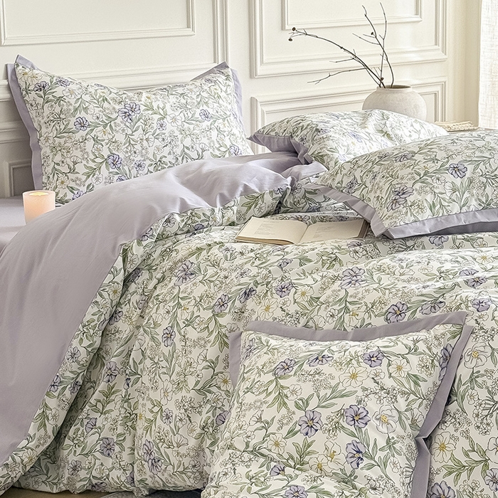 91家纺网 家纺一手货源 找家纺 Mr.pig猪先生水洗棉 2026新款全棉印花工艺款四件套（展示价格为控价，实际价格请联系客服） 木槿花