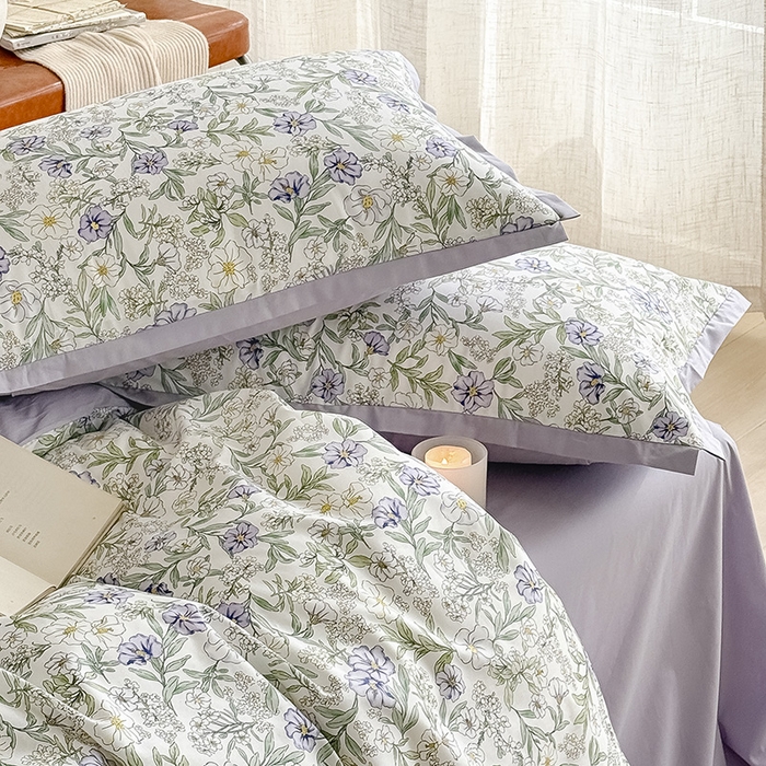 91家纺网 家纺一手货源 找家纺 Mr.pig猪先生水洗棉 2026新款全棉印花工艺款四件套（展示价格为控价，实际价格请联系客服） 木槿花