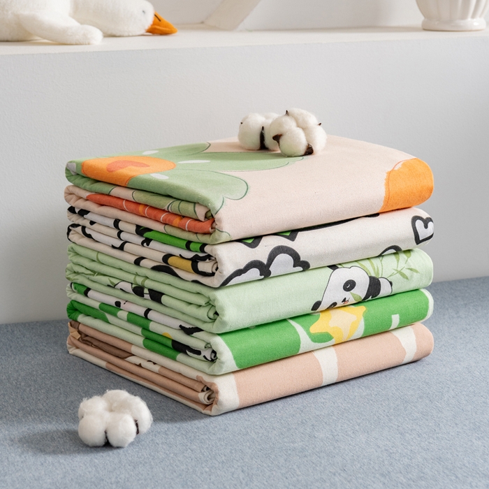 91家纺网 家纺一手货源 找家纺 居美良品 2026新款加厚215克老粗布床单卡通花卉可做凉席二三件套 组合叠拍图仅展示不可下单