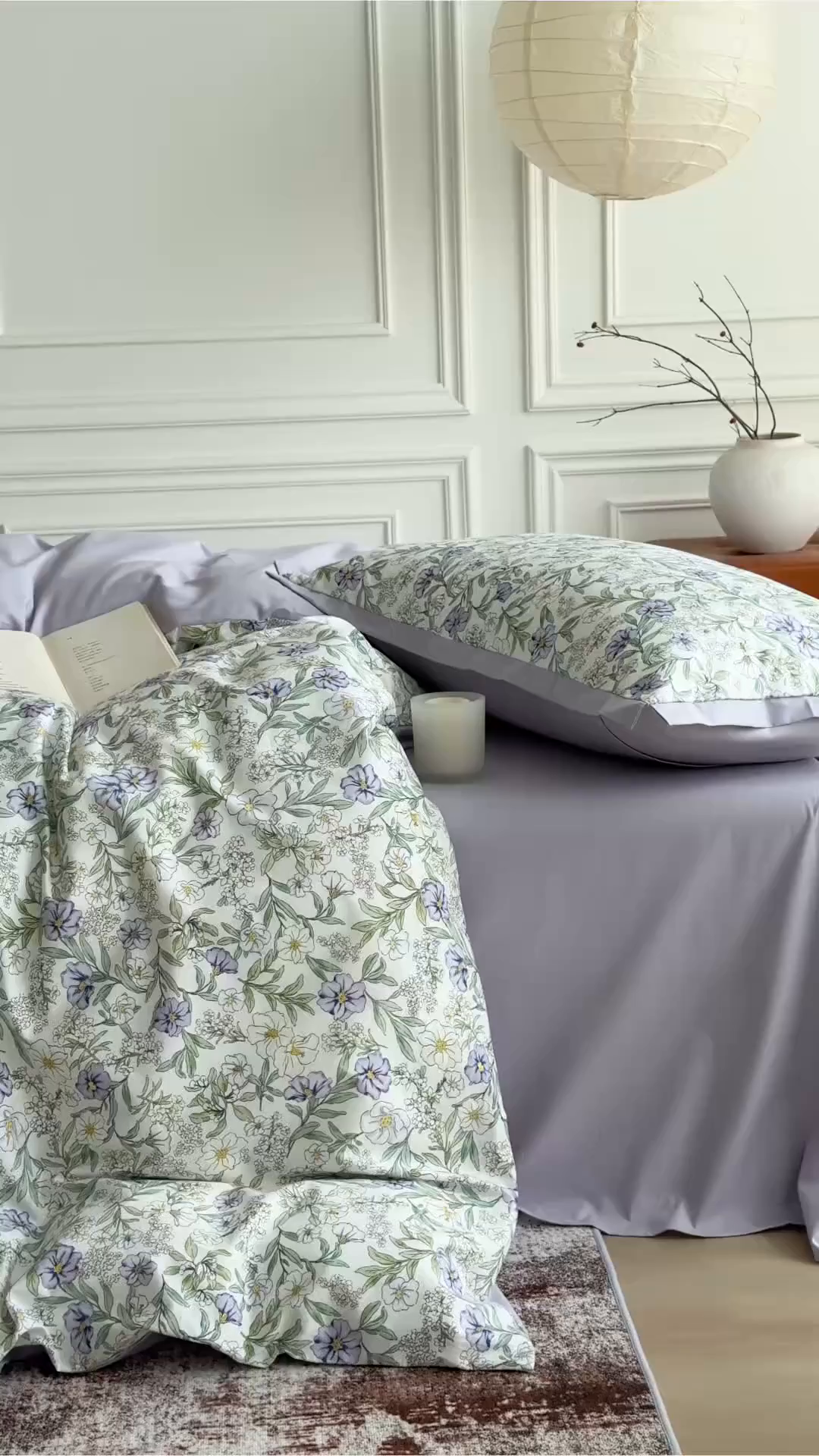 91家纺网 家纺一手货源 找家纺 Mr.pig猪先生水洗棉 2026新款全棉印花工艺款四件套（展示价格为控价，实际价格请联系客服） 木槿花