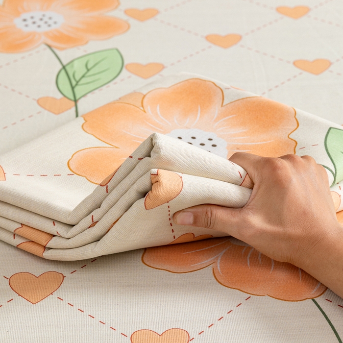 91家纺网 家纺一手货源 找家纺 居美良品 2026新款加厚215克老粗布床单卡通花卉可做凉席二三件套 爱心花朵