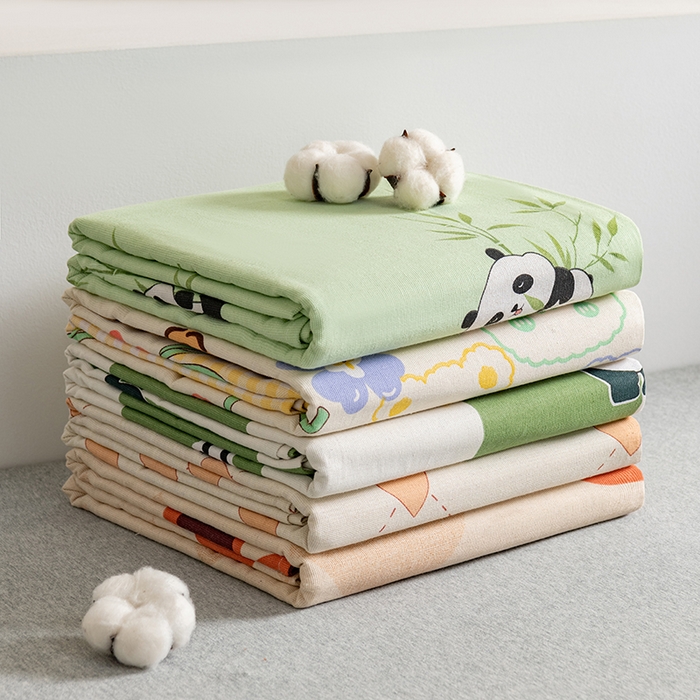 91家纺网 家纺一手货源 找家纺 居美良品 2026新款加厚215克老粗布床单卡通花卉可做凉席二三件套 组合叠拍图仅展示不可下单