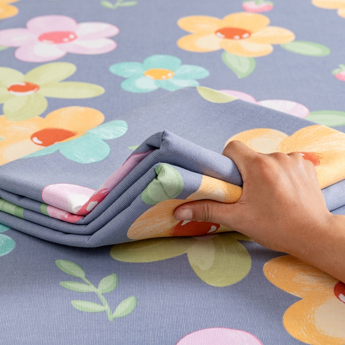 91家纺网 家纺一手货源 找家纺 居美良品 2026新款加厚215克老粗布床单卡通花卉可做凉席二三件套 莓影缤纷