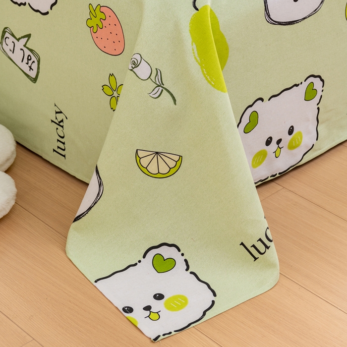 91家纺网 家纺一手货源 找家纺 居美良品 2026新款加厚215克老粗布床单卡通花卉可做凉席二三件套 萌宠乐园