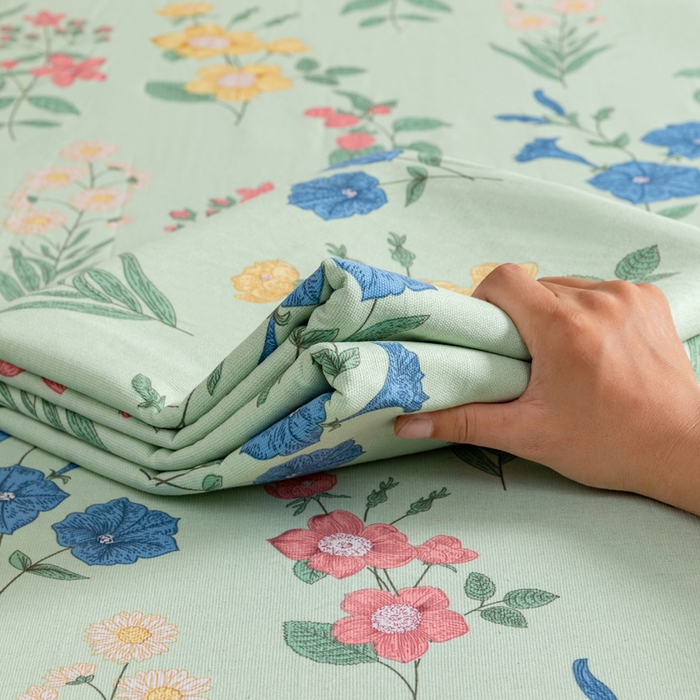 91家纺网 家纺一手货源 找家纺 居美良品 2026新款加厚215克老粗布床单卡通花卉可做凉席二三件套 诗意花坊
