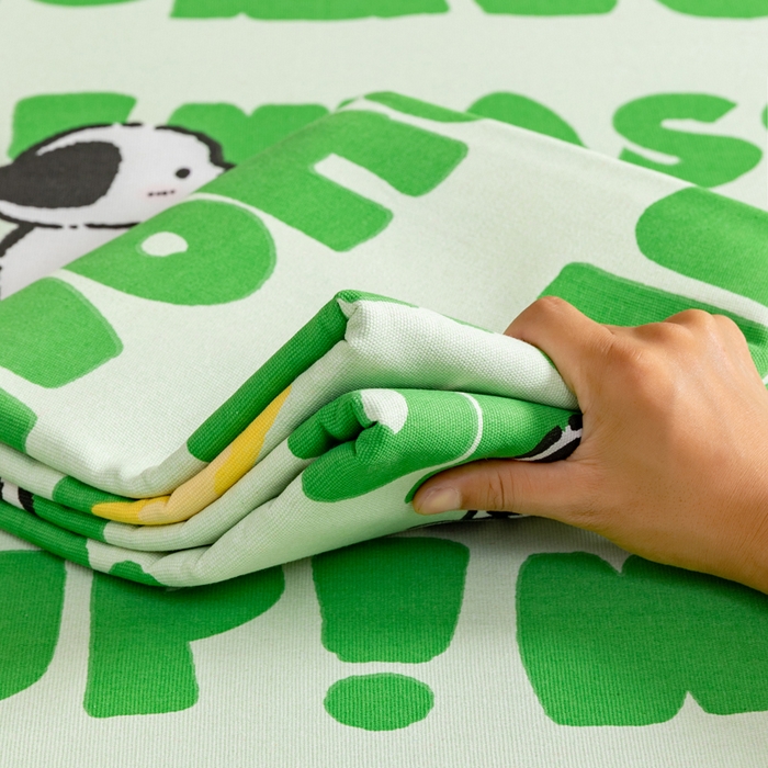 91家纺网 家纺一手货源 找家纺 居美良品 2026新款加厚215克老粗布床单卡通花卉可做凉席二三件套 滑板狗