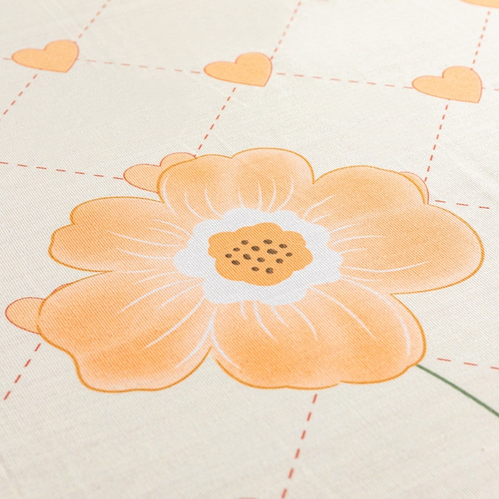 91家纺网 家纺一手货源 找家纺 居美良品 2026新款加厚215克老粗布床单卡通花卉可做凉席二三件套 爱心花朵