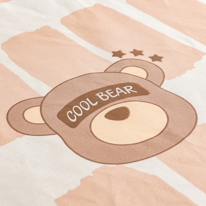 91家纺网 家纺一手货源 找家纺 居美良品 2026新款加厚215克老粗布床单卡通花卉可做凉席二三件套 酷酷熊