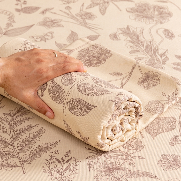 91家纺网 家纺一手货源 找家纺 居美良品 2026新款加厚215克老粗布床单卡通花卉可做凉席二三件套 恬静