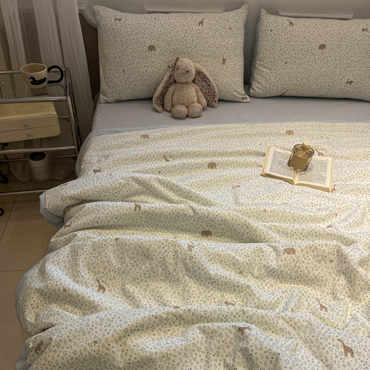 91家纺网 家纺一手货源 找家纺 一加一 2026新款雅棉活性印花大豆夏被四件套 夏凉被空调被 萌物