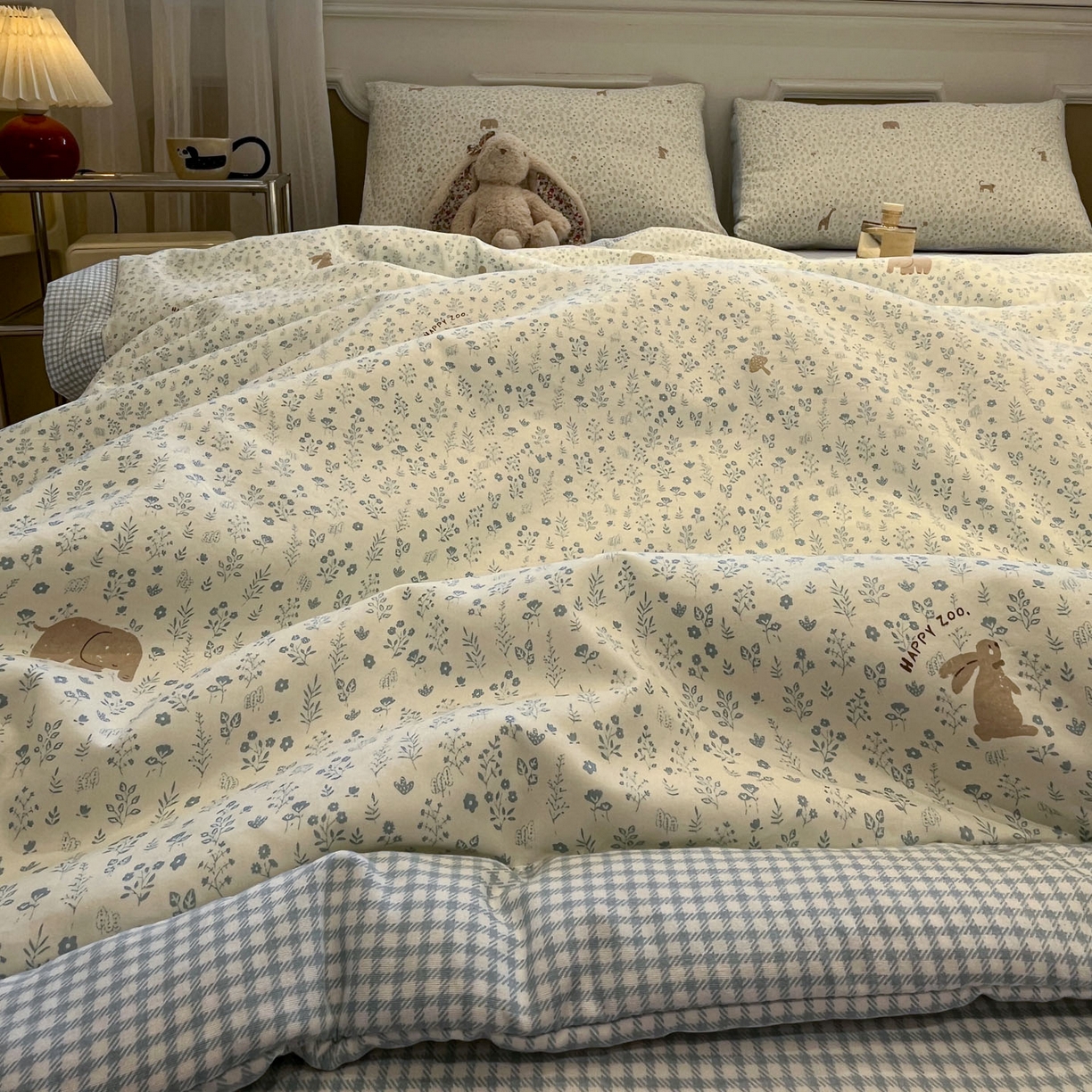 91家纺网 家纺一手货源 找家纺 一加一 2026新款雅棉活性印花大豆夏被四件套 夏凉被空调被 萌物