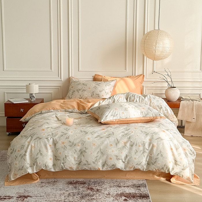 Mr.pig猪先生水洗棉 2026新款全棉印花工艺款四件套（展示价格为控价，实际价格请联系客服） 山茶映雪