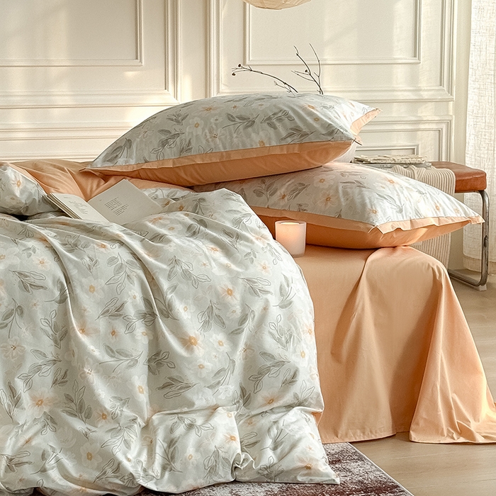 91家纺网 家纺一手货源 找家纺 Mr.pig猪先生水洗棉 2026新款全棉印花工艺款四件套（展示价格为控价，实际价格请联系客服） 山茶映雪