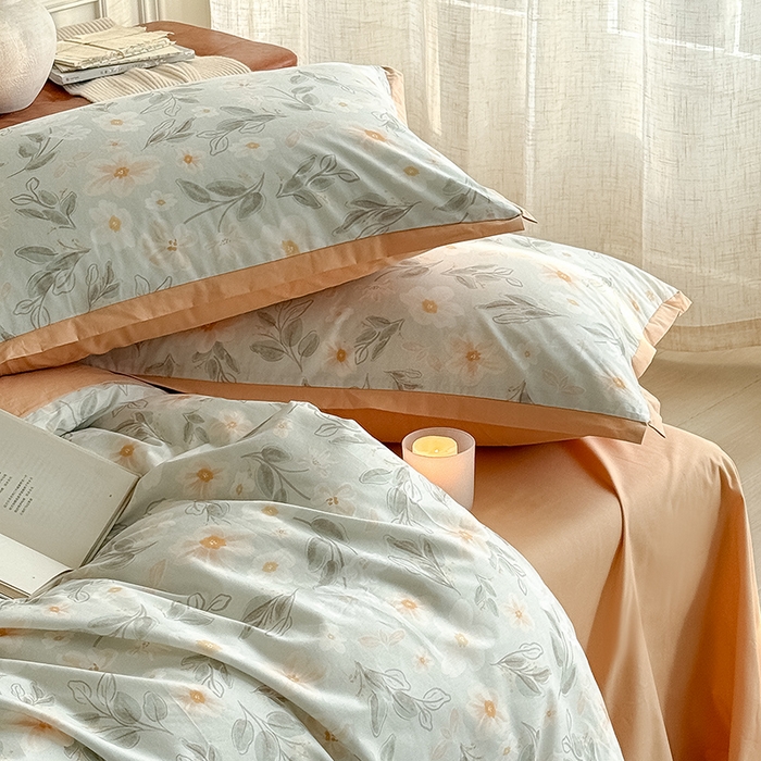 91家纺网 家纺一手货源 找家纺 Mr.pig猪先生水洗棉 2026新款全棉印花工艺款四件套（展示价格为控价，实际价格请联系客服） 山茶映雪