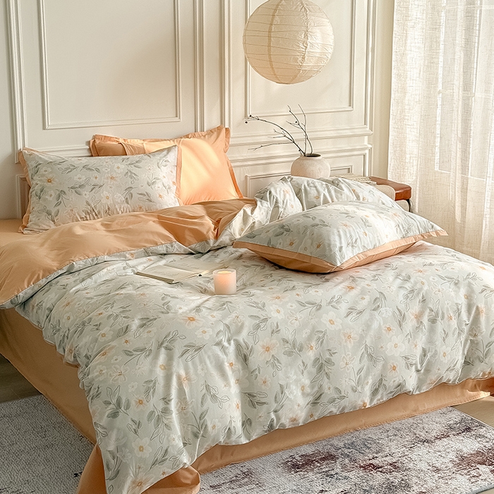 91家纺网 家纺一手货源 找家纺 Mr.pig猪先生水洗棉 2026新款全棉印花工艺款四件套（展示价格为控价，实际价格请联系客服） 山茶映雪