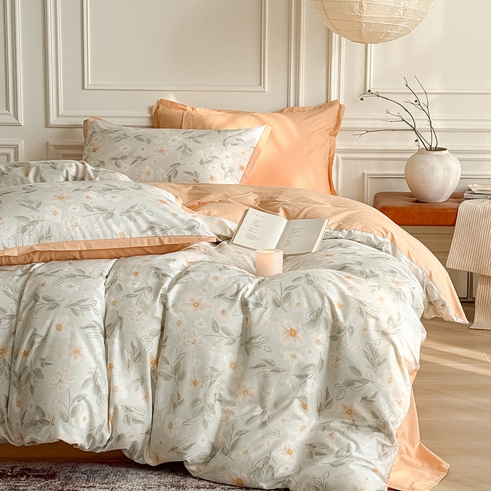 91家纺网 家纺一手货源 找家纺 Mr.pig猪先生水洗棉 2026新款全棉印花工艺款四件套（展示价格为控价，实际价格请联系客服） 山茶映雪