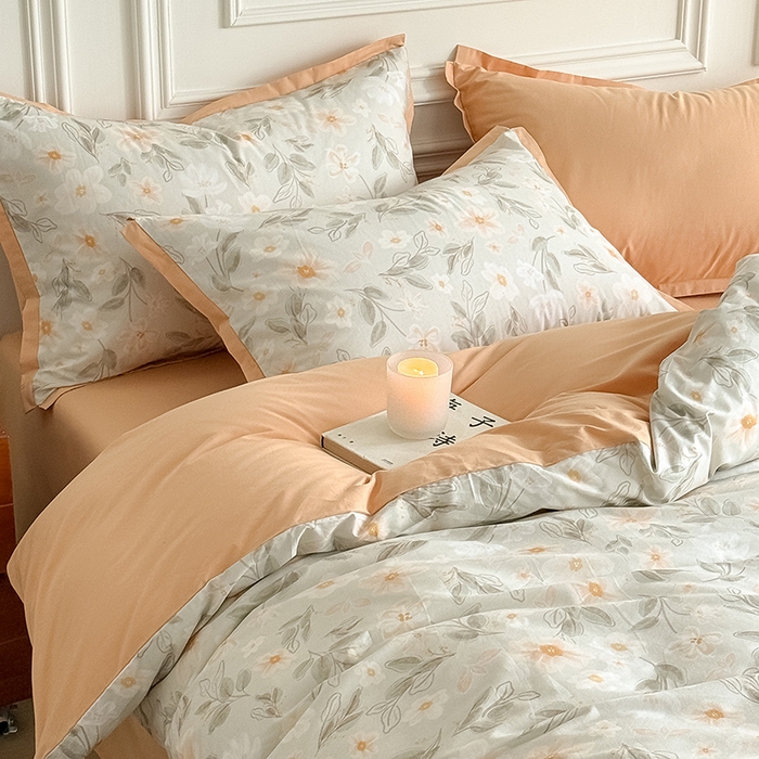 91家纺网 家纺一手货源 找家纺 Mr.pig猪先生水洗棉 2026新款全棉印花工艺款四件套（展示价格为控价，实际价格请联系客服） 山茶映雪