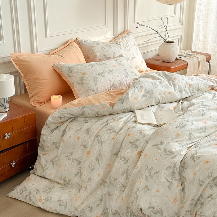 91家纺网 家纺一手货源 找家纺 Mr.pig猪先生水洗棉 2026新款全棉印花工艺款四件套（展示价格为控价，实际价格请联系客服） 山茶映雪