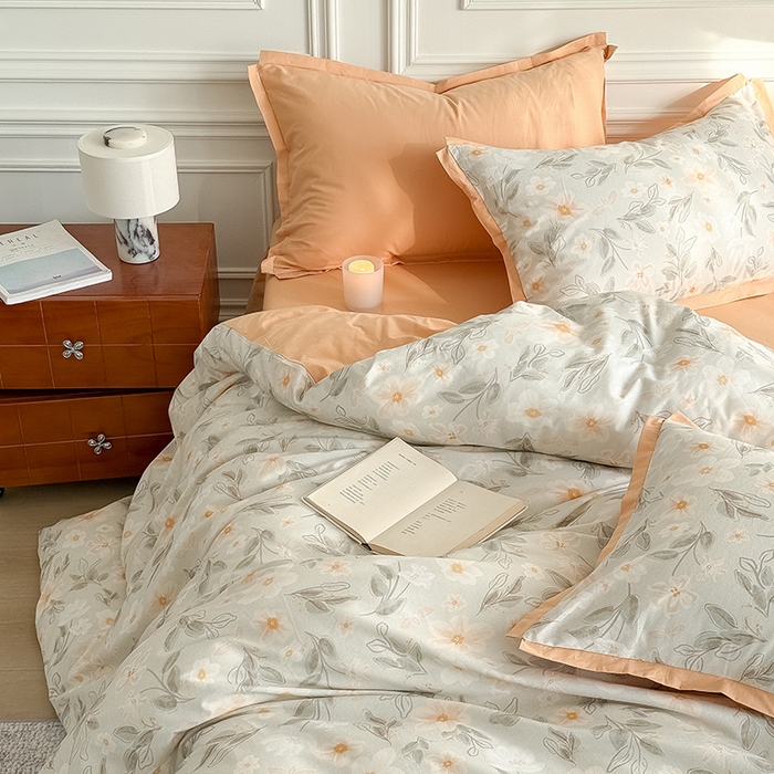 91家纺网 家纺一手货源 找家纺 Mr.pig猪先生水洗棉 2026新款全棉印花工艺款四件套（展示价格为控价，实际价格请联系客服） 山茶映雪