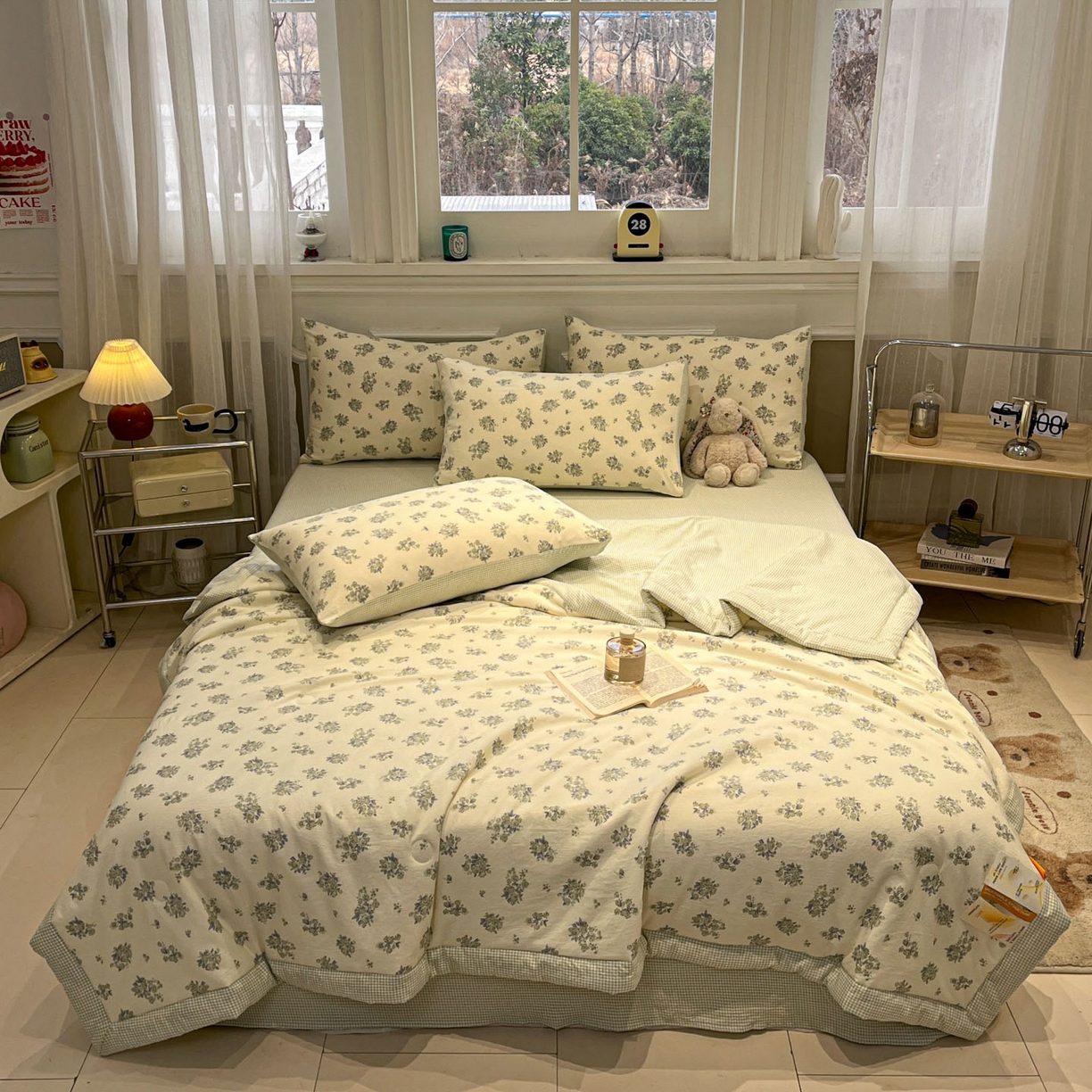 一加一 2026新款雅棉活性印花大豆夏被四件套 夏凉被空调被 南烟