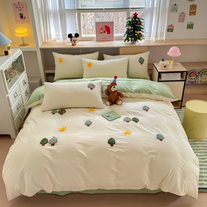 如意朵 2026新款全棉小清新绣花四件套第一批 美好时光