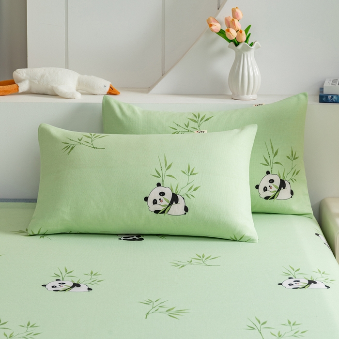 居美良品 2026新款加厚215克老粗布枕套卡通花卉可做凉席二三件套 竹趣