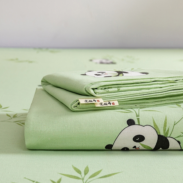 91家纺网 家纺一手货源 找家纺 居美良品 2026新款加厚215克老粗布枕套卡通花卉可做凉席二三件套 竹趣