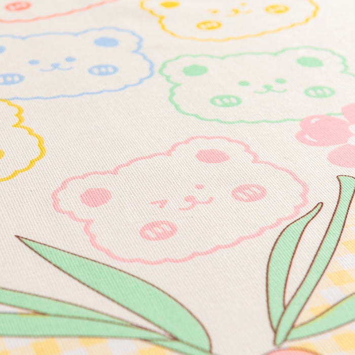 91家纺网 家纺一手货源 找家纺 居美良品 2026新款加厚215克老粗布枕套卡通花卉可做凉席二三件套 花园熊