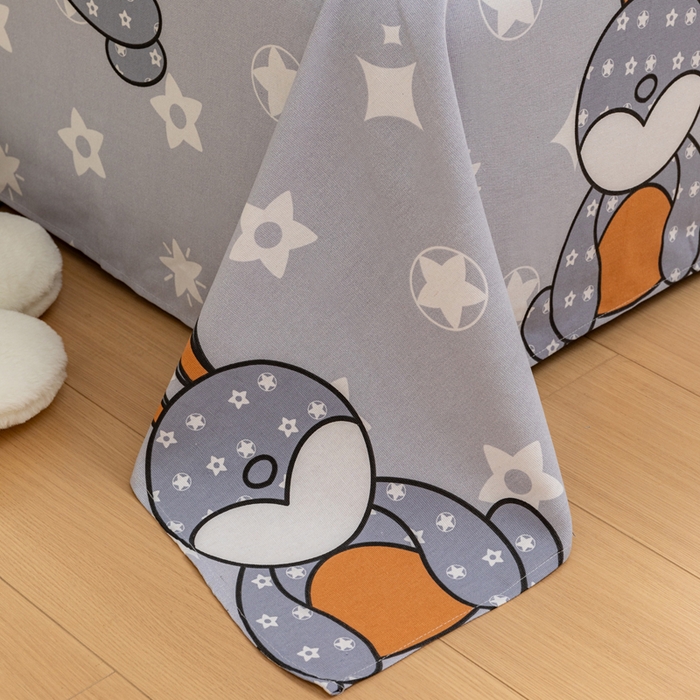 91家纺网 家纺一手货源 找家纺 居美良品 2026新款加厚215克老粗布枕套卡通花卉可做凉席二三件套 朵朵兔