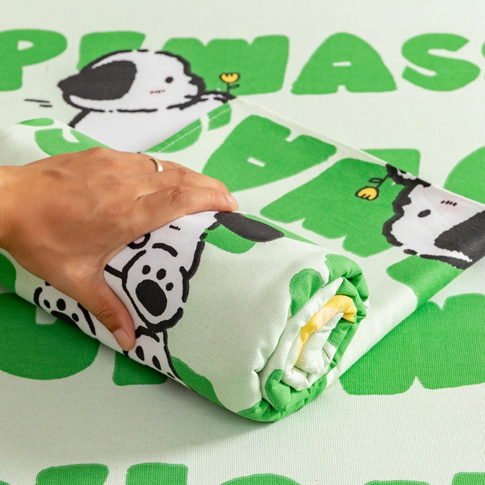 91家纺网 家纺一手货源 找家纺 居美良品 2026新款加厚215克老粗布枕套卡通花卉可做凉席二三件套 滑板狗