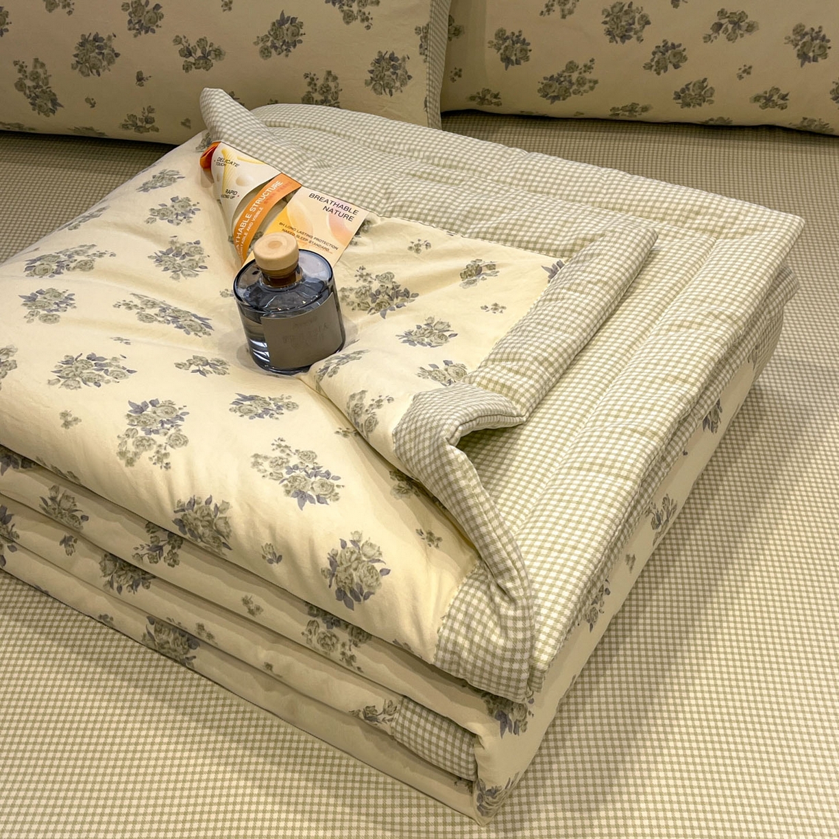 91家纺网 家纺一手货源 找家纺 一加一 2026新款雅棉活性印花大豆夏被四件套 夏凉被空调被 南烟