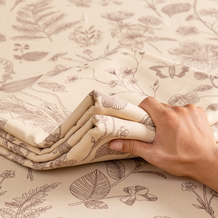 91家纺网 家纺一手货源 找家纺 居美良品 2026新款加厚215克老粗布枕套卡通花卉可做凉席二三件套 恬静