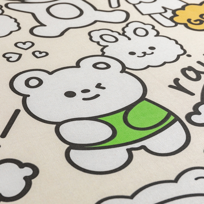 91家纺网 家纺一手货源 找家纺 居美良品 2026新款加厚215克老粗布枕套卡通花卉可做凉席二三件套 童梦乐园