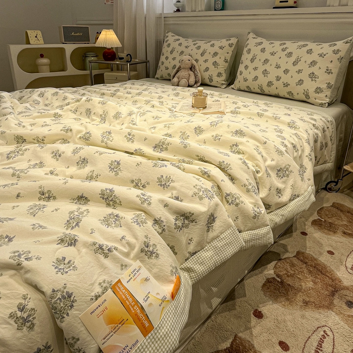 91家纺网 家纺一手货源 找家纺 一加一 2026新款雅棉活性印花大豆夏被四件套 夏凉被空调被 南烟