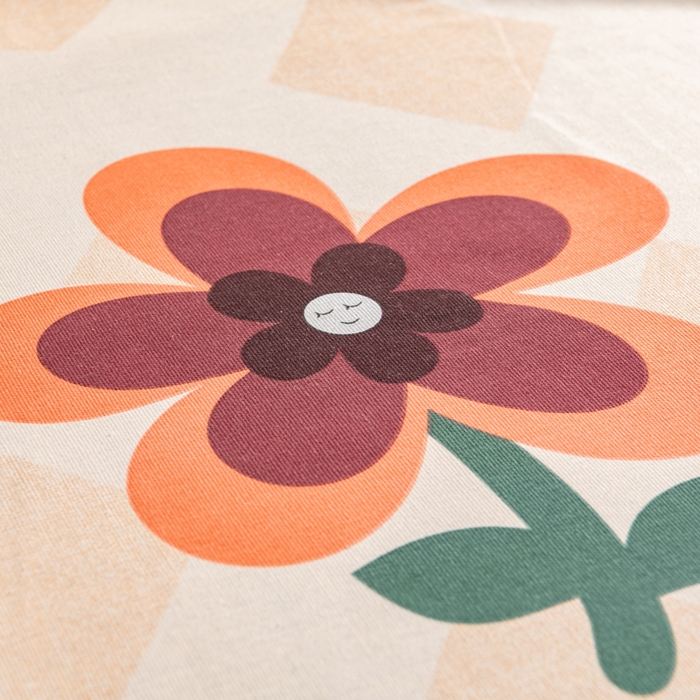 91家纺网 家纺一手货源 找家纺 居美良品 2026新款加厚215克老粗布枕套卡通花卉可做凉席二三件套 幽雅