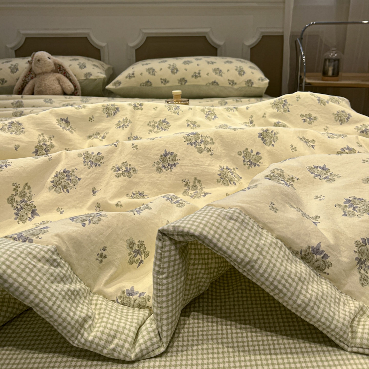 91家纺网 家纺一手货源 找家纺 一加一 2026新款雅棉活性印花大豆夏被四件套 夏凉被空调被 南烟