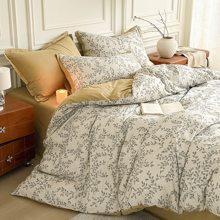 91家纺网 家纺一手货源 找家纺 Mr.pig猪先生水洗棉 2026新款全棉印花工艺款四件套（展示价格为控价，实际价格请联系客服） 野集