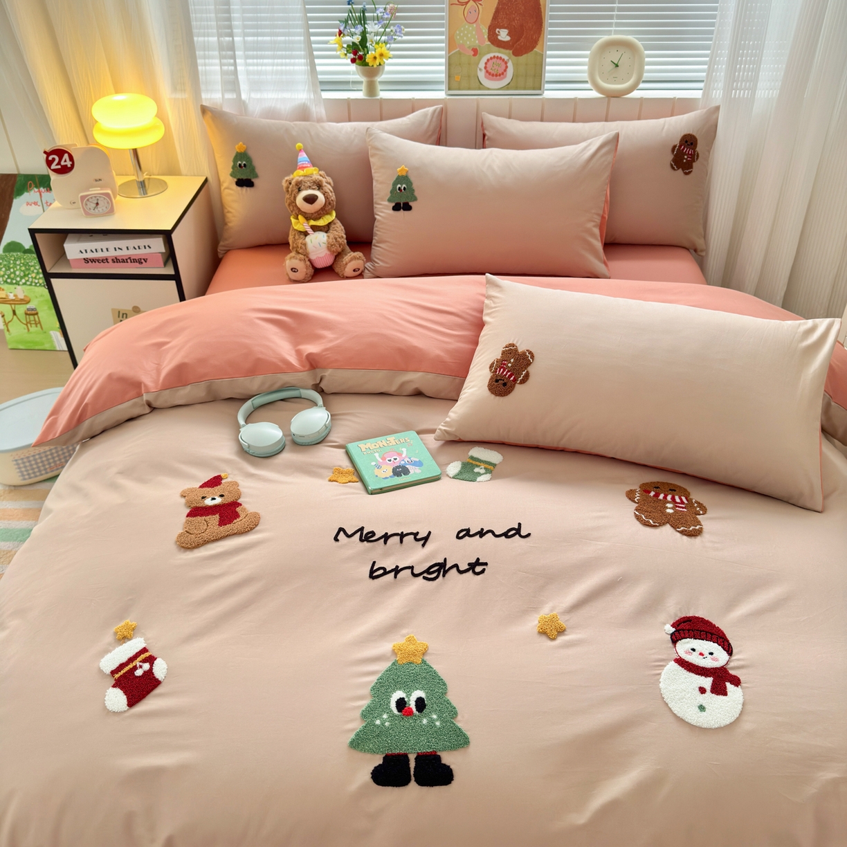 91家纺网 家纺一手货源 找家纺 如意朵 2026新款全棉小清新绣花四件套第一批 梦幻世界