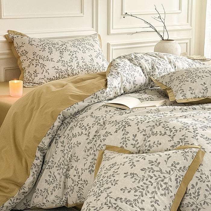 91家纺网 家纺一手货源 找家纺 Mr.pig猪先生水洗棉 2026新款全棉印花工艺款四件套（展示价格为控价，实际价格请联系客服） 野集