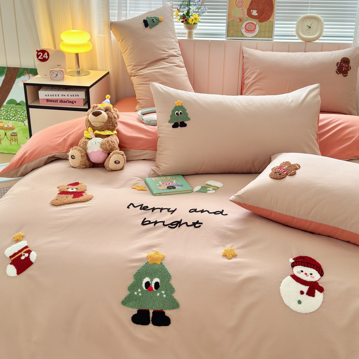 91家纺网 家纺一手货源 找家纺 如意朵 2026新款全棉小清新绣花四件套第一批 梦幻世界