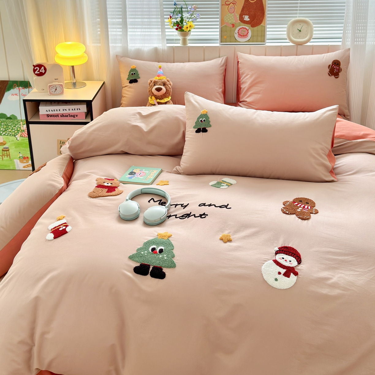 91家纺网 家纺一手货源 找家纺 如意朵 2026新款全棉小清新绣花四件套第一批 梦幻世界