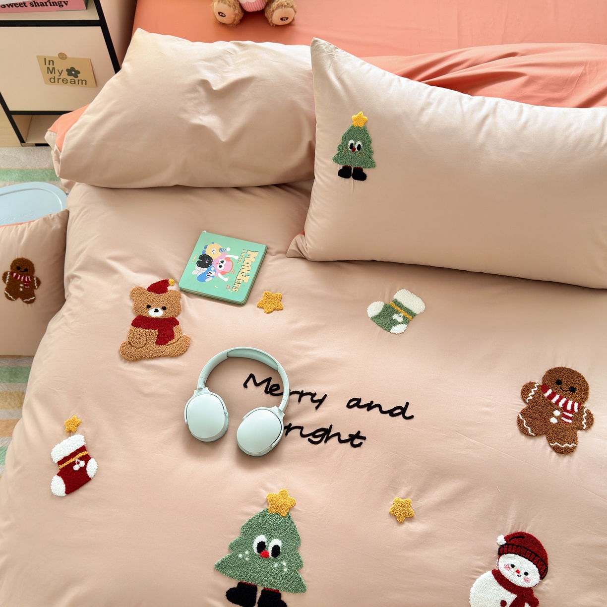 91家纺网 家纺一手货源 找家纺 如意朵 2026新款全棉小清新绣花四件套第一批 梦幻世界