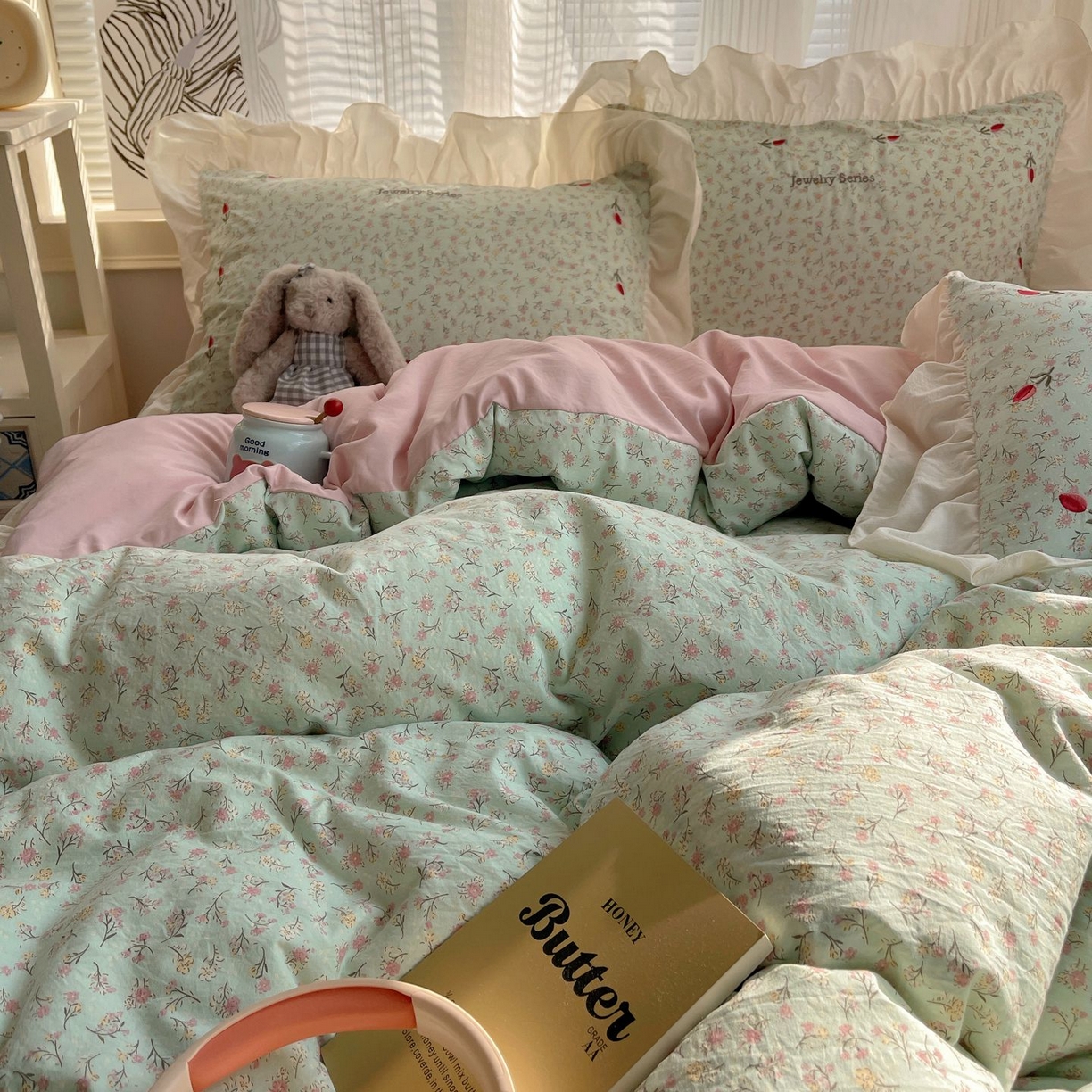 91家纺网 家纺一手货源 找家纺 （总）梦舒羽 2026新款A类云朵棉亲肤四季款刺绣1.8m四件套席床单宿舍绣花1.5米三件套