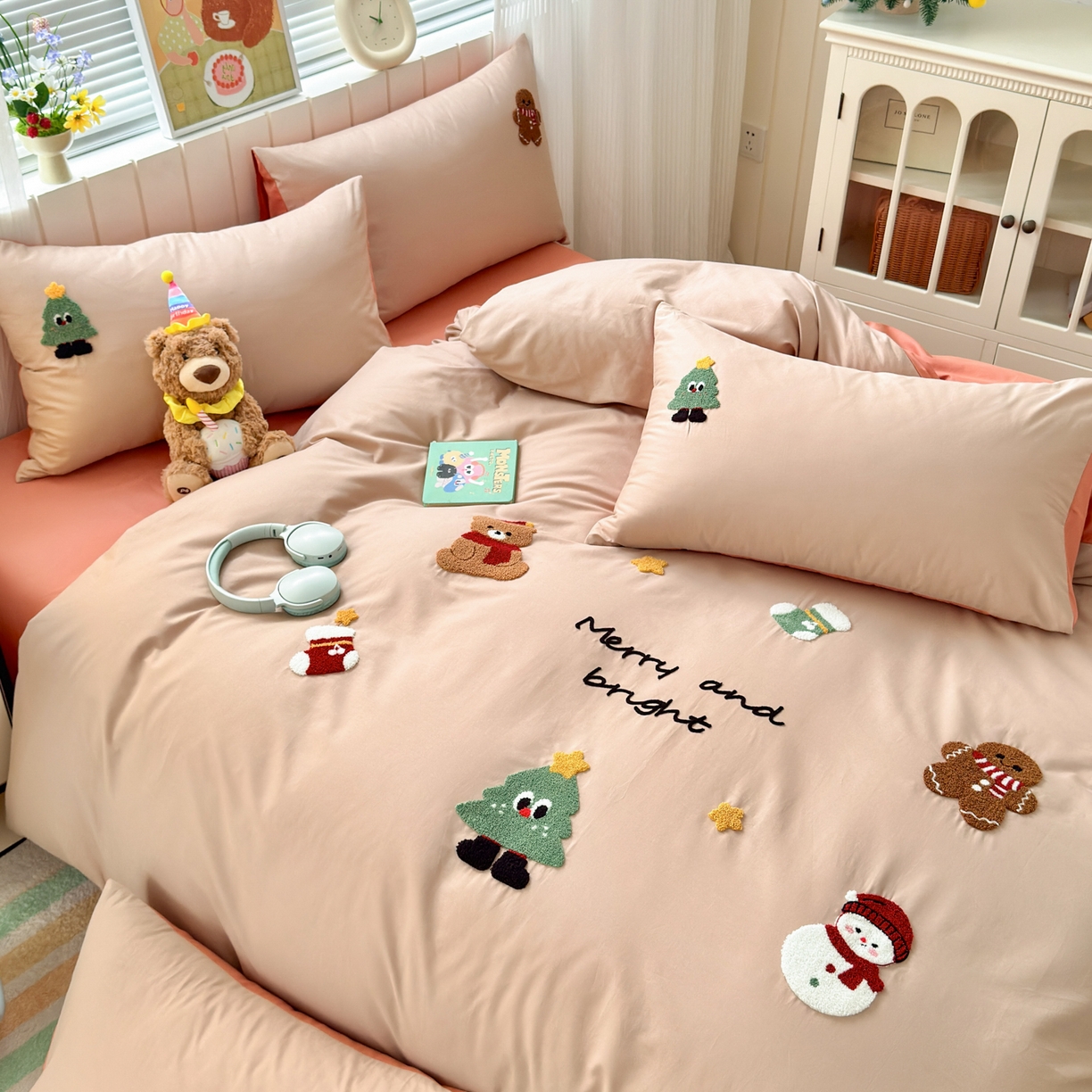 91家纺网 家纺一手货源 找家纺 如意朵 2026新款全棉小清新绣花四件套第一批 梦幻世界