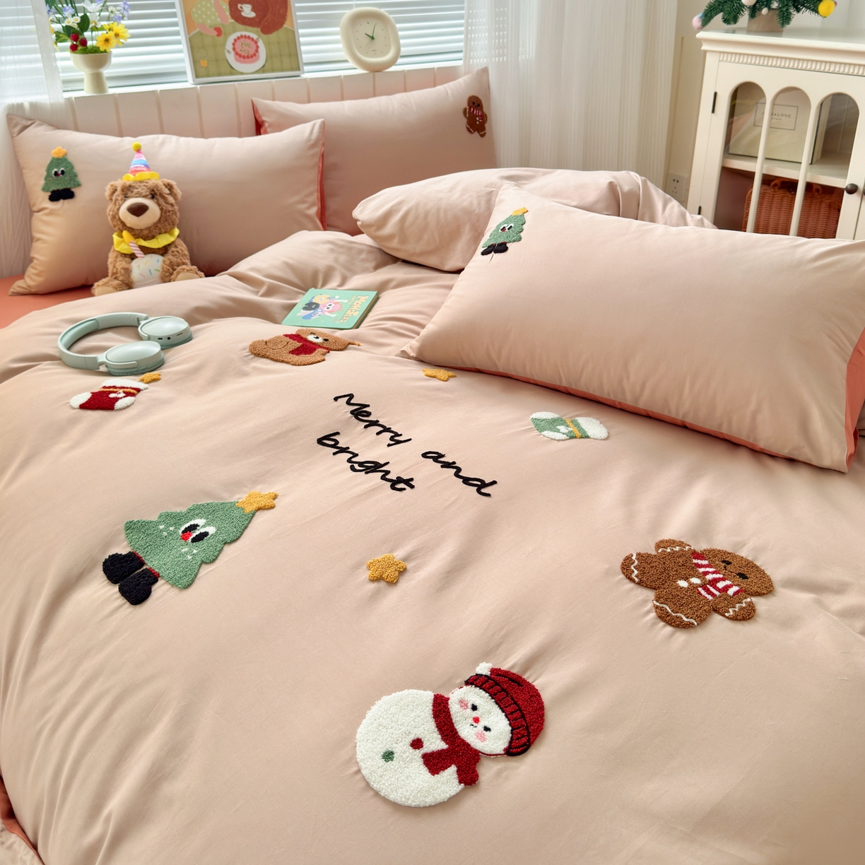 91家纺网 家纺一手货源 找家纺 如意朵 2026新款全棉小清新绣花四件套第一批 梦幻世界