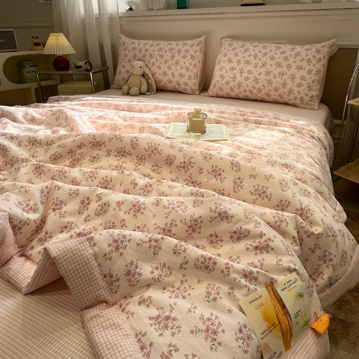 91家纺网 家纺一手货源 找家纺 一加一 2026新款雅棉活性印花大豆夏被四件套 夏凉被空调被 七分甜