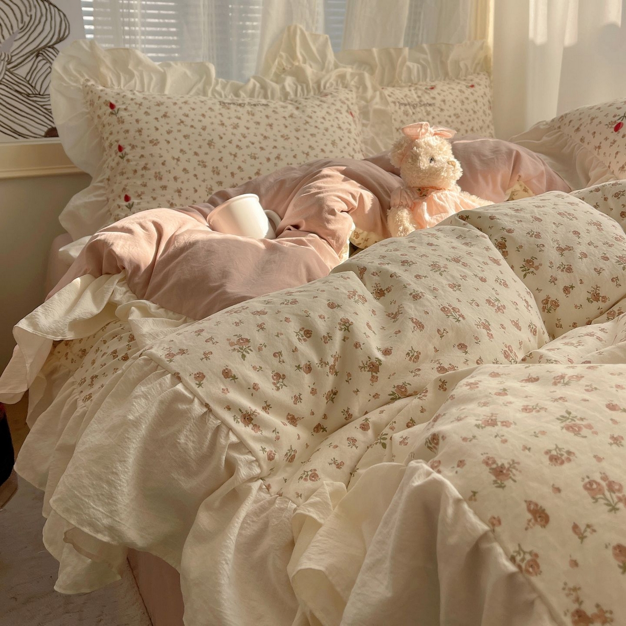 91家纺网 家纺一手货源 找家纺 梦舒羽 2026新款A类云朵棉亲肤四季款刺绣1.8m四件套席床单宿舍绣花1.5米三件套 巴黎之恋（刺绣款）